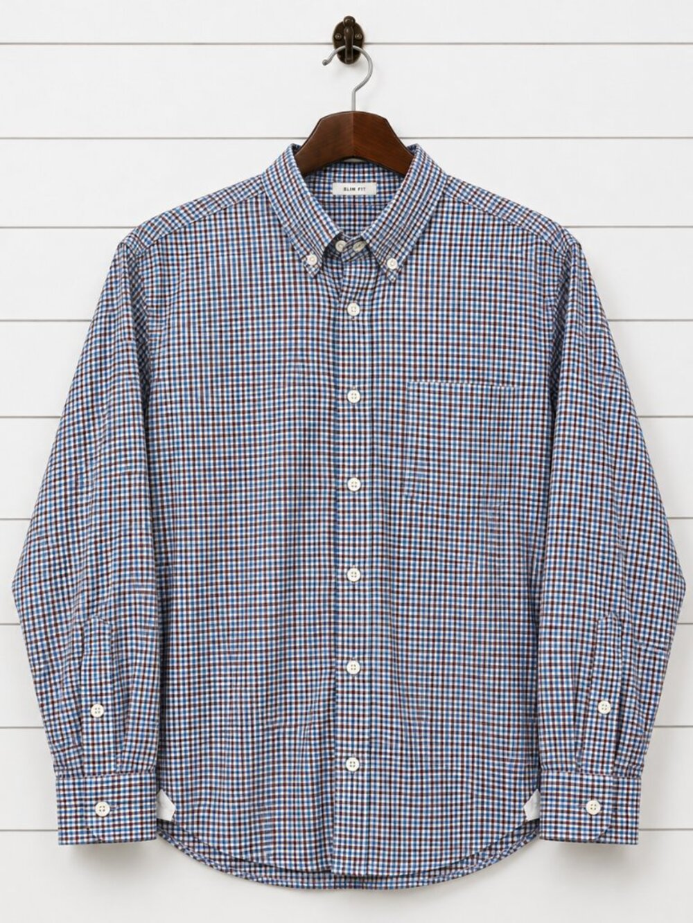 J.Crew Thomas Mason Slim Fit Gingham Check Shirt Men’s M 15 x 15½ Italian Fabric